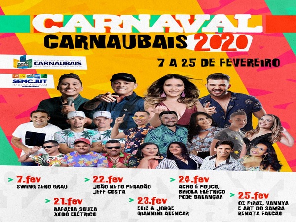 Resultado de imagem para IMAGEM DO CARNAVAL 2020 EM CARNAUBAIS